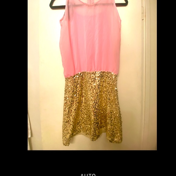 NWT Adorable Youth Pink & Gold Party Dress with Sequins - Picture 4 of 16
